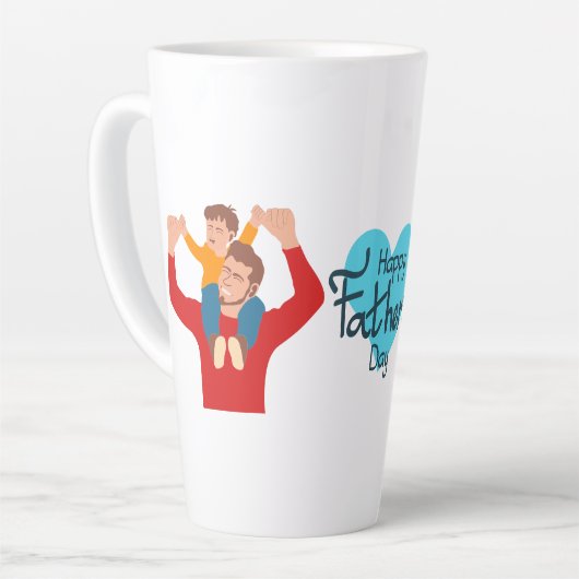 Happy Vathers Day | Vater und Sohn Latte Tasse (Linke Ecke)