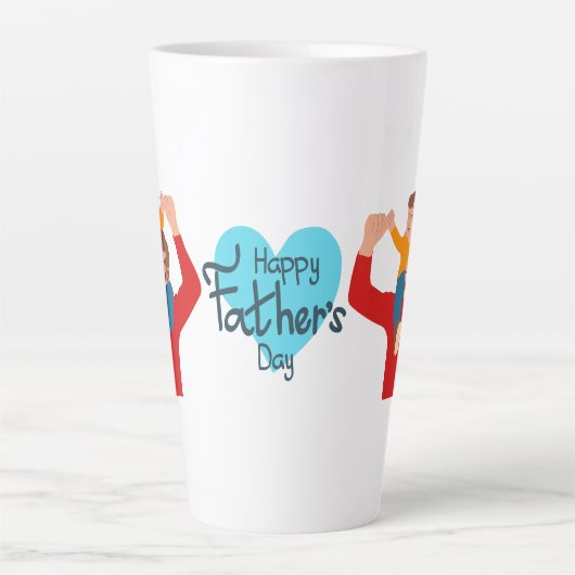 Happy Vathers Day | Vater und Sohn Latte Tasse (Vorderseite)