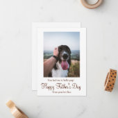 Happy Vathers Day vom Hund Custom Hund Foto Mitteilungskarte (Vorderseite/Rückseite Beispiel)