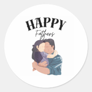 Happy Vathers days Labels Runder Aufkleber