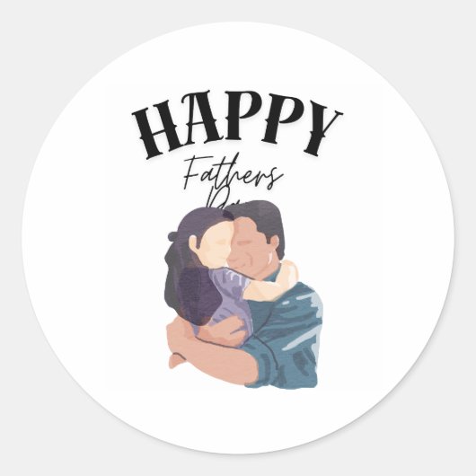 Happy Vathers days Labels Runder Aufkleber (Vorderseite)