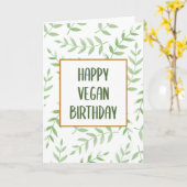 Happy Vegan Birthday Karte (Gelbe Blume)