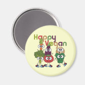 Happy Vegan Magnet (Vorderseite/Rückseite)
