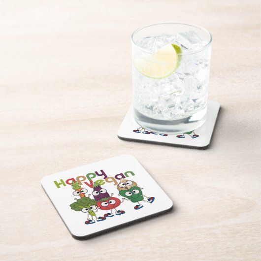 Happy Vegan Untersetzer (Rechte Seite)
