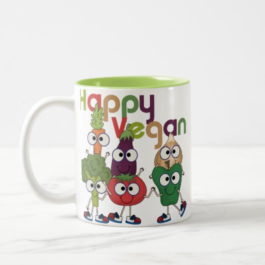 Happy Vegan Zweifarbige Tasse (Links)