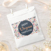 Happy veganer Erntedank blauer orangefarbener Text Geschenktütchen (Ausgeschnitten)