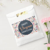 Happy veganer Erntedank blauer orangefarbener Text Geschenktütchen (Versiegelt)