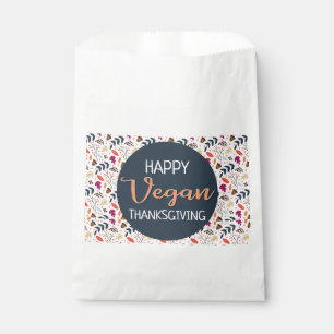 Happy veganer Erntedank blauer orangefarbener Text Geschenktütchen