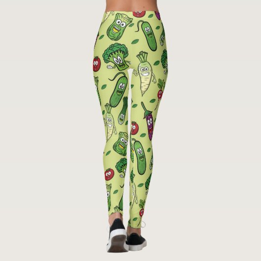 Happy Vegetables Muster Leggings (Rückseite)