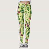 Happy Vegetables Muster Leggings (Vorderseite)