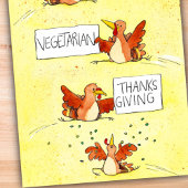 Happy Vegetarian Erntedank Postcard von N. Janes Postkarte