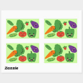 Happy Veggies Rechteckiger Aufkleber (Blatt)
