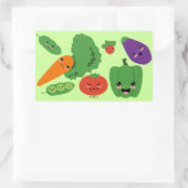 Happy Veggies Rechteckiger Aufkleber (Tasche)