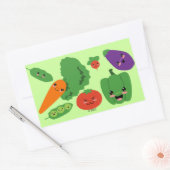 Happy Veggies Rechteckiger Aufkleber (Umschlag)