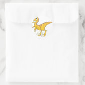 Happy Velociraptor Dinosaur Runder Aufkleber (Tasche)