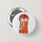 Happy Verheiratet Couple Button (Vorne & Hinten)