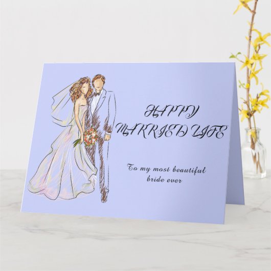 Happy Verheiratet Life Karte (Gelbe Blume)