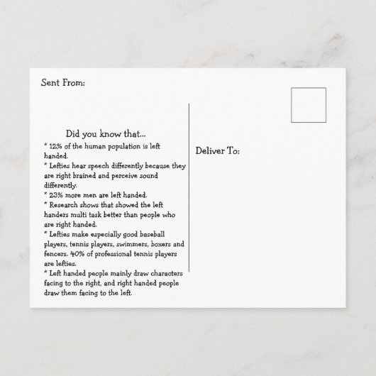 Happy Verlassen-Handers Day, August 13. Postkarte (Rückseite)