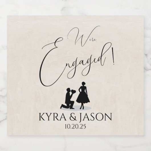 Happy Verlobung Schaumweinetikett (Einzelnes Label)