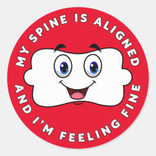 Happy Vertebra - Ich bin Gefühl Fine Chiropractic Runder Aufkleber