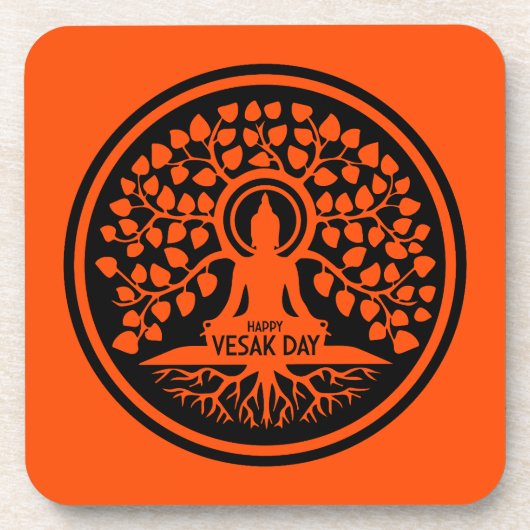Happy Vesak Day Getränkeuntersetzer (Vorderseite)