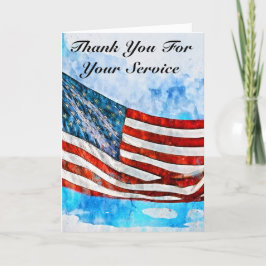 Happy Veteran Day Watercolor America Flag Danke