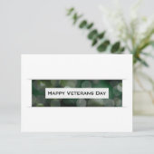 Happy Veterans Day (bokeh) Einladung (Stehend Vorderseite)