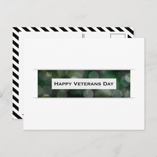 Happy Veterans Day (bokeh) Postkarte (Vorne/Hinten)