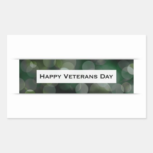 Happy Veterans Day (bokeh) Rechteckiger Aufkleber (Vorderseite)