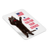 Happy Veterans Day Cat Holding Flag und Saluting Magnet (Rechte Seite)