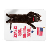 Happy Veterans Day Cat Holding Flag und Saluting Magnet (Horizontal)