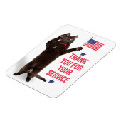 Happy Veterans Day Cat Holding Flag und Saluting Magnet (Linke Seite)