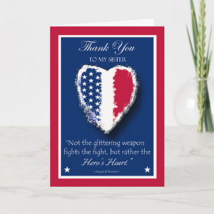 Happy Veterans Day for a Sister, The Hero's Heart Karte
