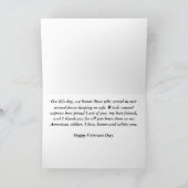 Happy Veterans Day Friend greeting card Karte (Innenseite)