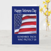 Happy Veterans Day Greeting card American Flag Karte (Gelbe Blume)