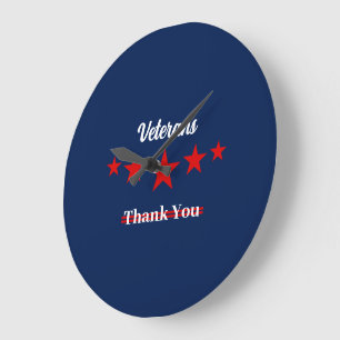 Happy Veterans Day Große Wanduhr