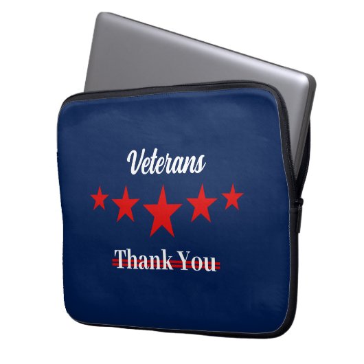 Happy Veterans Day Laptopschutzhülle (Vorderseite Links)
