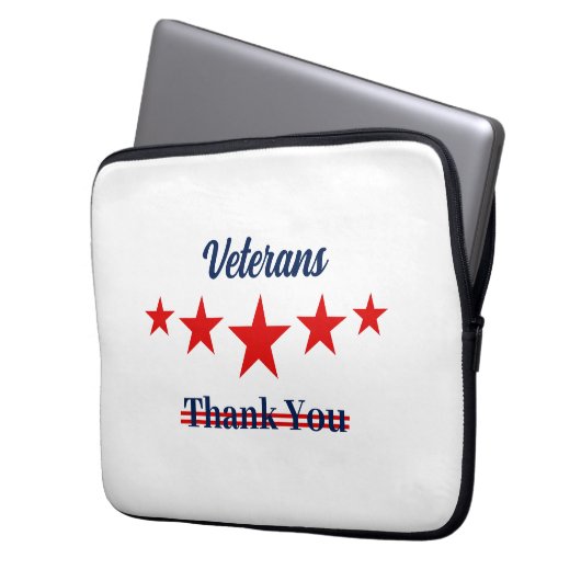 Happy Veterans Day Laptopschutzhülle (Vorderseite Links)