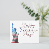 Happy Veterans Day (liberty bokeh) Postkarte (Stehend Vorderseite)