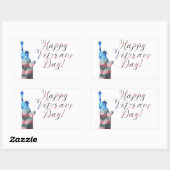 Happy Veterans Day (liberty bokeh) Rechteckiger Aufkleber (Blatt)