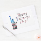 Happy Veterans Day (liberty bokeh) Rechteckiger Aufkleber (Umschlag)