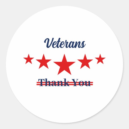 Happy Veterans Day Runder Aufkleber (Vorderseite)