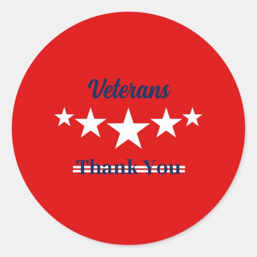 Happy Veterans Day Runder Aufkleber (Vorderseite)