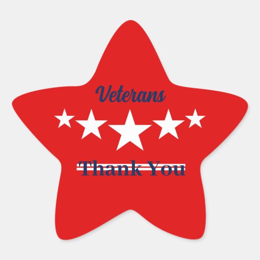 Happy Veterans Day Stern-Aufkleber (Vorderseite)