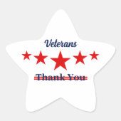 Happy Veterans Day Stern-Aufkleber (Vorderseite)