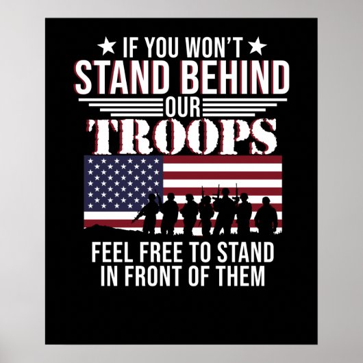 Happy Veterans Day Support hinter unseren Truppen Poster (Vorne)