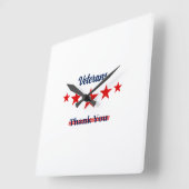 Happy Veterans Day Throw Clock Quadratische Wanduhr (Winkel)