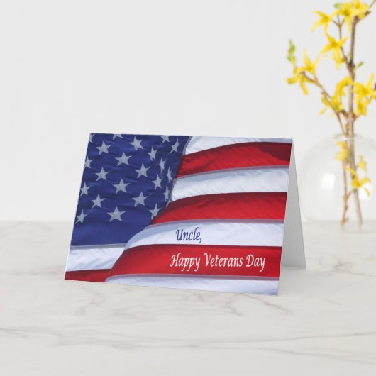 Happy Veterans Day Uncle with flag greeting card Karte (Gelbe Blume)