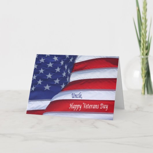 Happy Veterans Day Uncle with flag greeting card Karte (Vorderseite)
