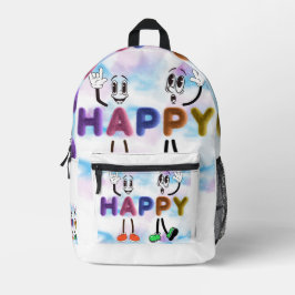 Happy Vibes Bedruckter Rucksack